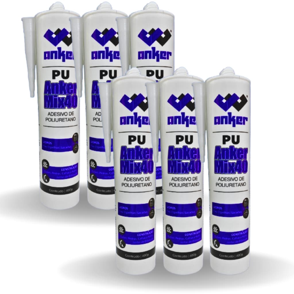 6 Selante Pu Cola Adesivo Pu40 Poliuretano