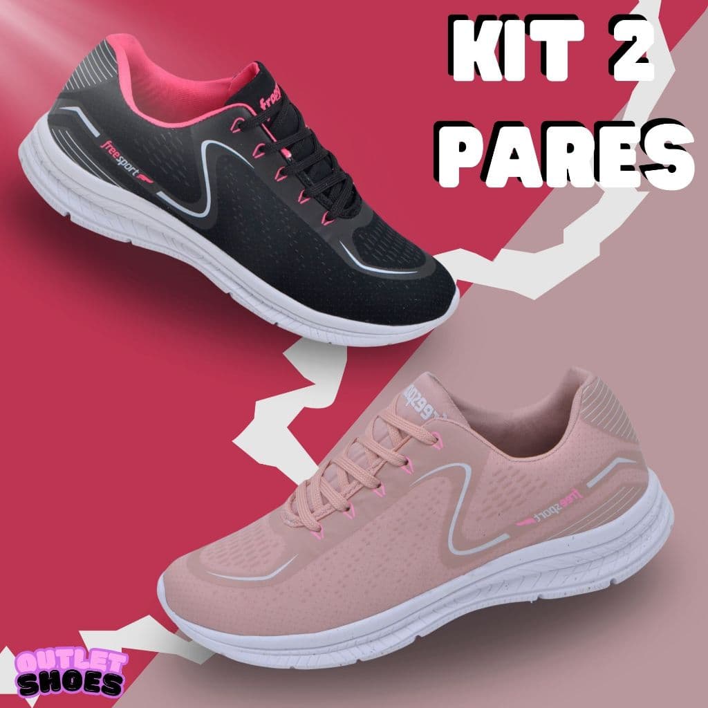 Kit 2 Pares Tênis Esportivos Masculino/Feminino para Academia e Corrida