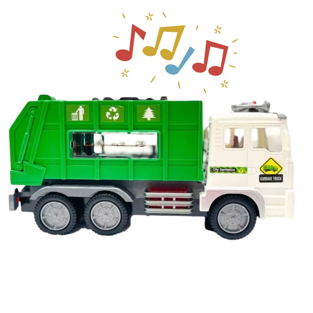 Caminhão Brinquedo á Pilha Profissões Coletor de Lixo Com Luzes e Sons