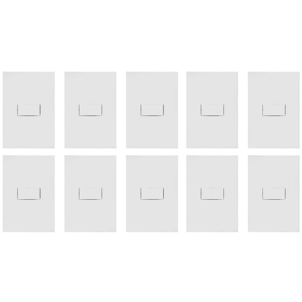 Kit 10 Conjunto Interruptor Simples Modular Moderno Ilumi i9 Branco