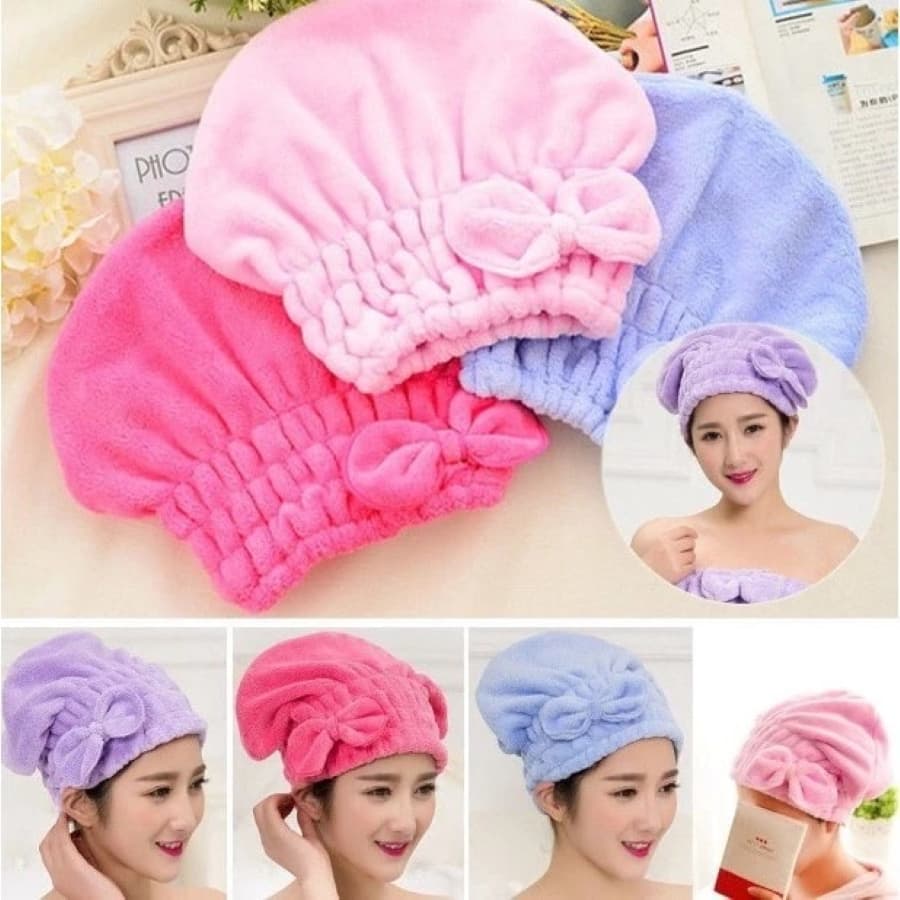 2Pcs 3Pcs 4Pcs Touca Mágica Toalha de Banho Super Absorvente Toalha de Microfibra Seca Cabelo