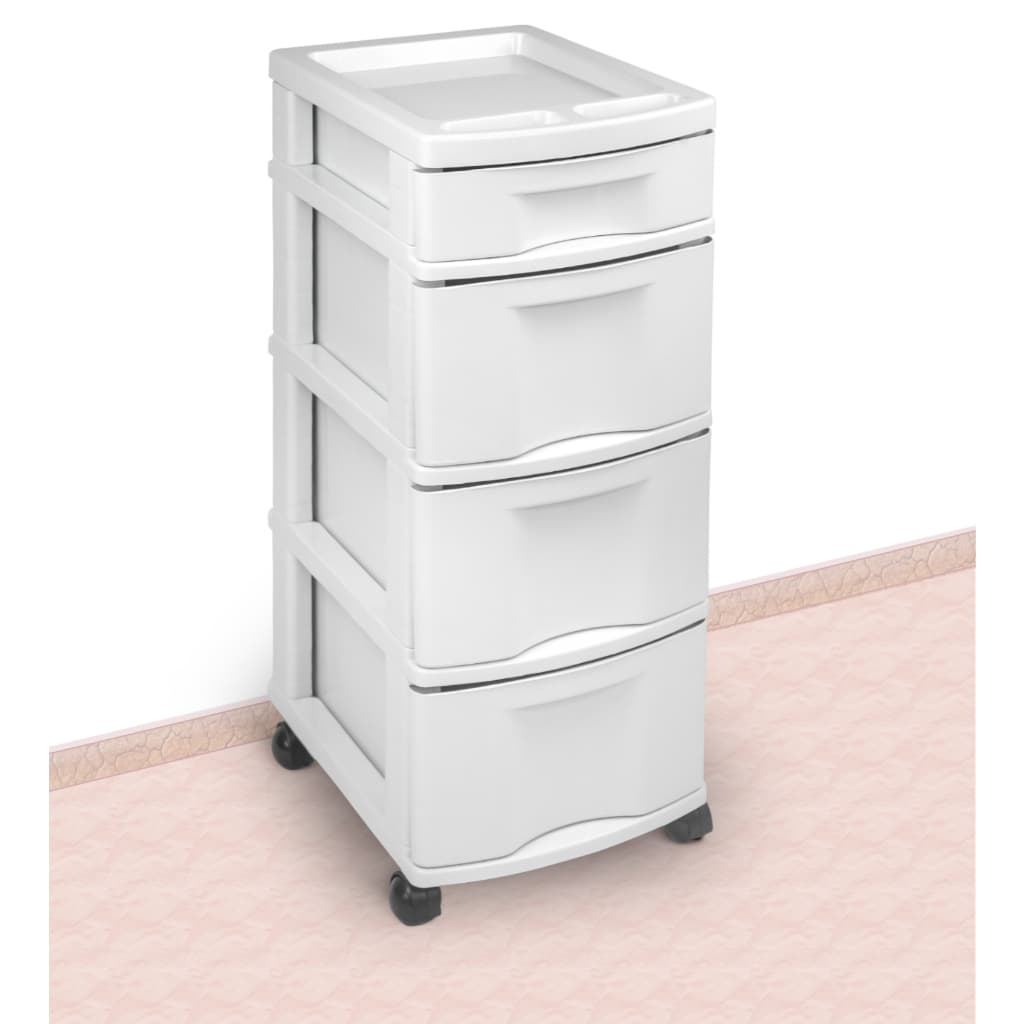 Gaveteiro 4 Gavetas Organizador Branco Plástico