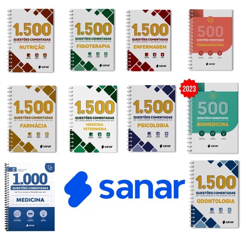 Sanar Concurso Público Area da Saúde 1500 Questões Comentadas