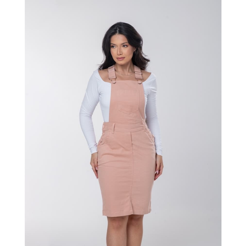 Salopete Rosé com Lycra | Confortável Moda Evangélica 7PALLAS