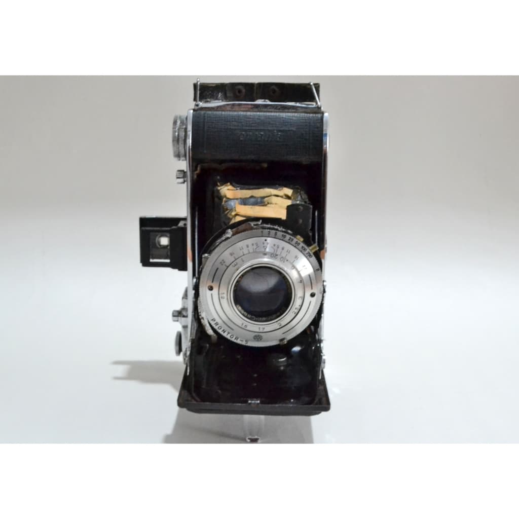 Câmera Fotográfica Analógica Antiga Vintage Ferrania Falco Prontor-S Itália 1948