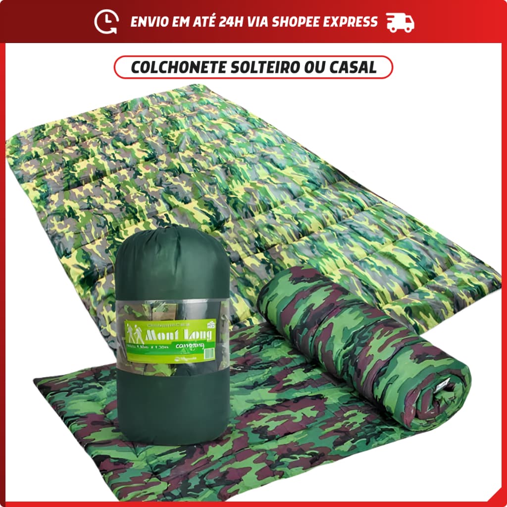 Colchonete Acampamento Camping Casal 190x130 ou Solteiro 130x60 Colchão Dormir