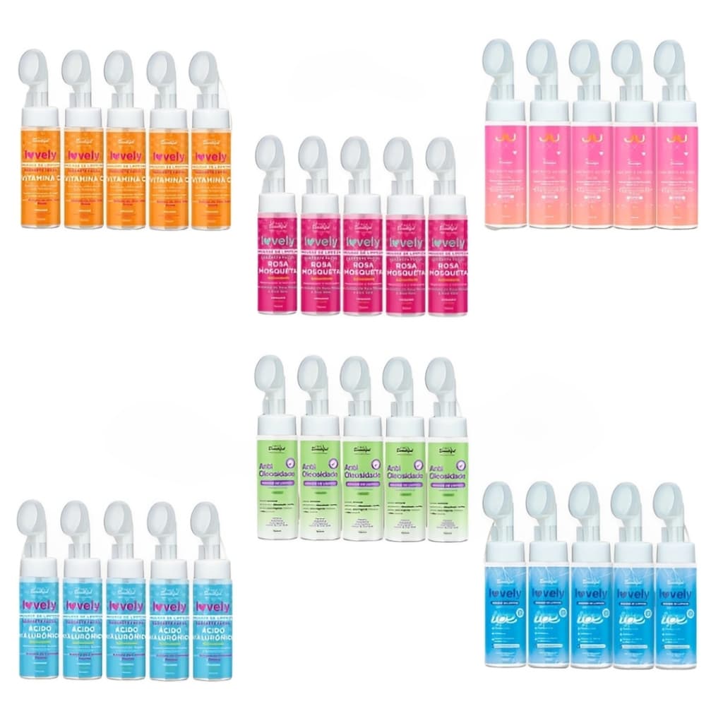 Kit  05 Unidades Mousse de Limpeza Facial Skin Care Face Beautiful 150ml
