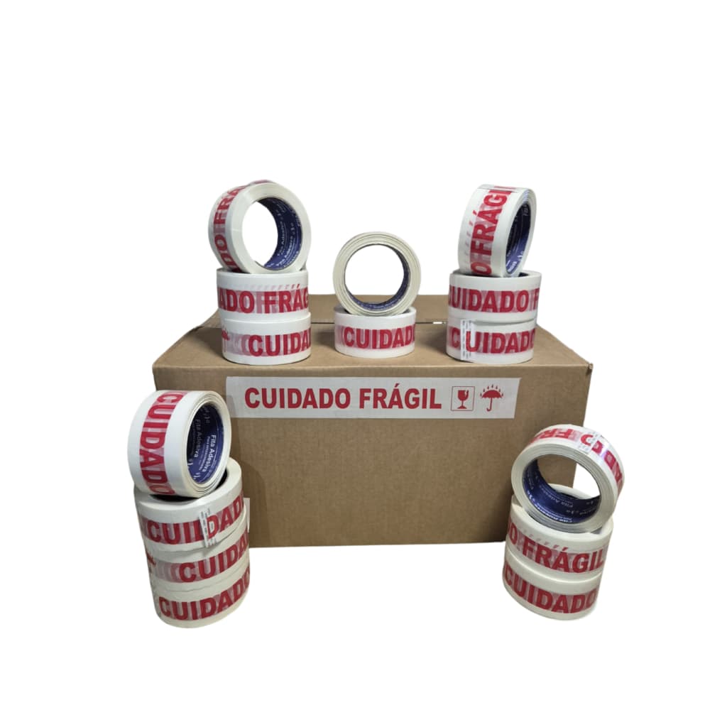 Fita Cuidado Fragil 45x100 Metros 10 Rolos Direto Da Fabrica