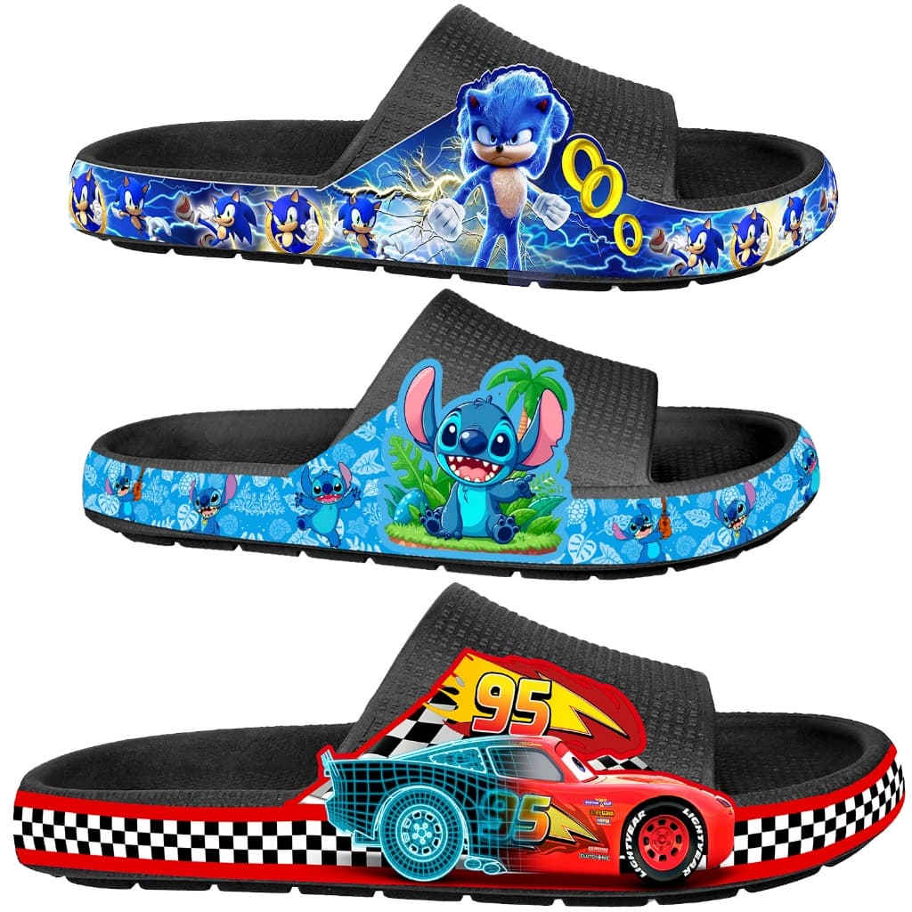 Chinelo Nuvem Infantil Juvenil Menino  Papete Sandália Desenhos , Confortavel e Leve
