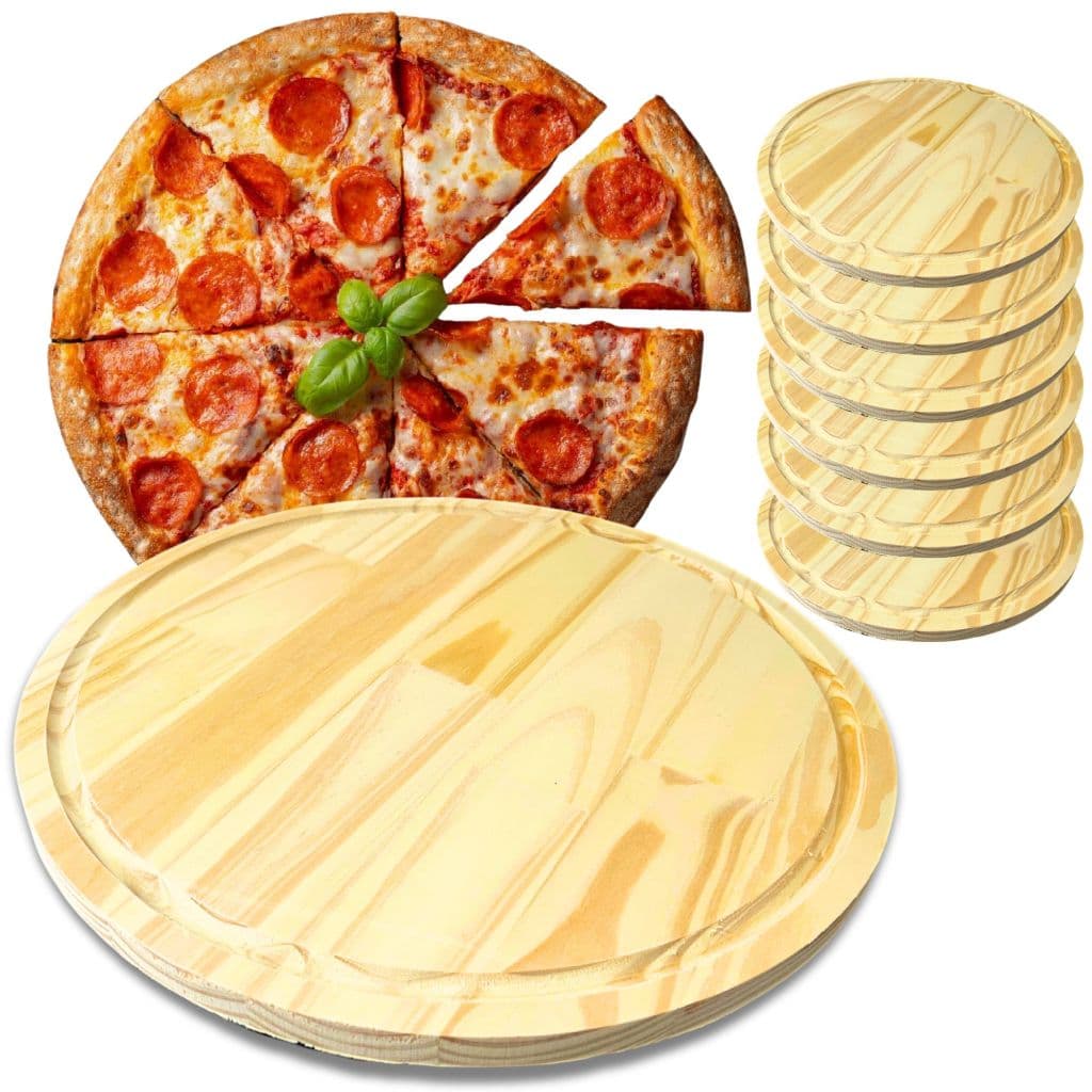 kit 10 Tabuas De Pizza atacado de 40cm 35cm 24cm 22cm - 10 Unidades Em Madeira Pinus gatronomia pizzaria hamburguer