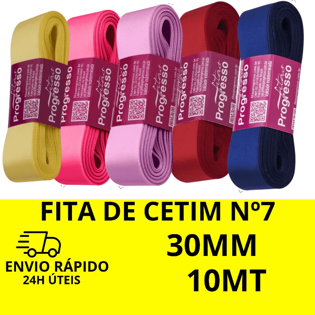 Fita de Cetim Progresso Nº7 30mm 10-metros