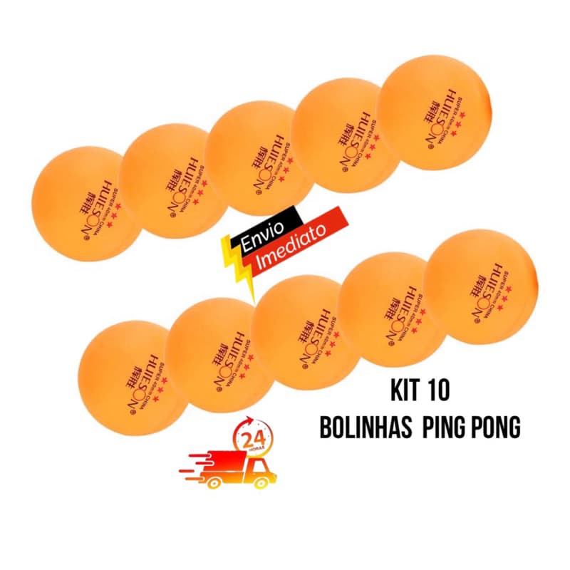 Kit 10 Bolinhas Ping Pong 3 Estrelas Multideia Profissional Alto impacto Resistente