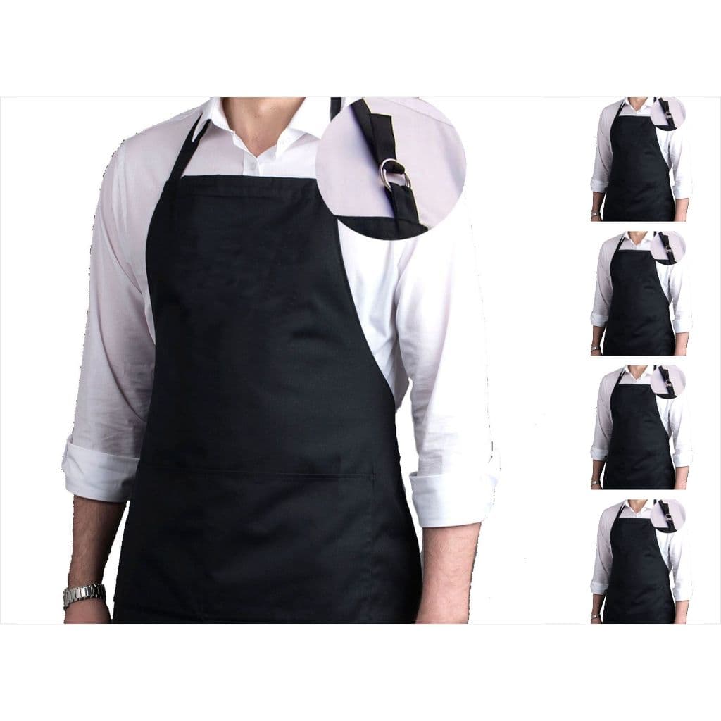 Kit 5 Aventais Oxford Regulável Altura C/ Bolso Barbeiro Churrasqueiro Churrasco Uniforme Chef Cozinha Restaurante