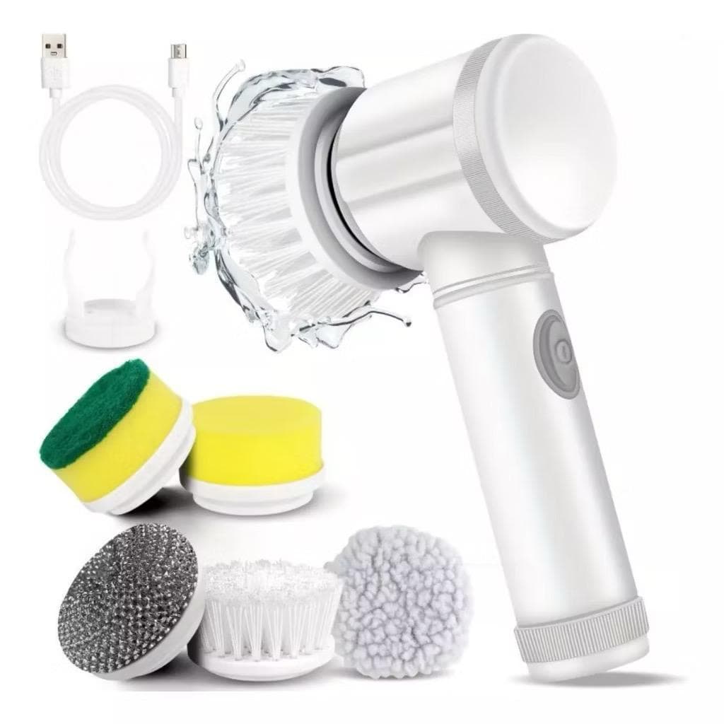 Escova Elétrica de Limpeza 5 em 1 Sem Fio Limpador Multiuso Prático
