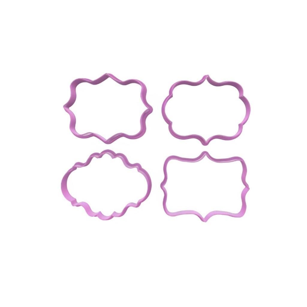 Kit 4 Cortadores de Molduras 3x4cm Placas Para Biscoito Pasta Americana Biscuit
