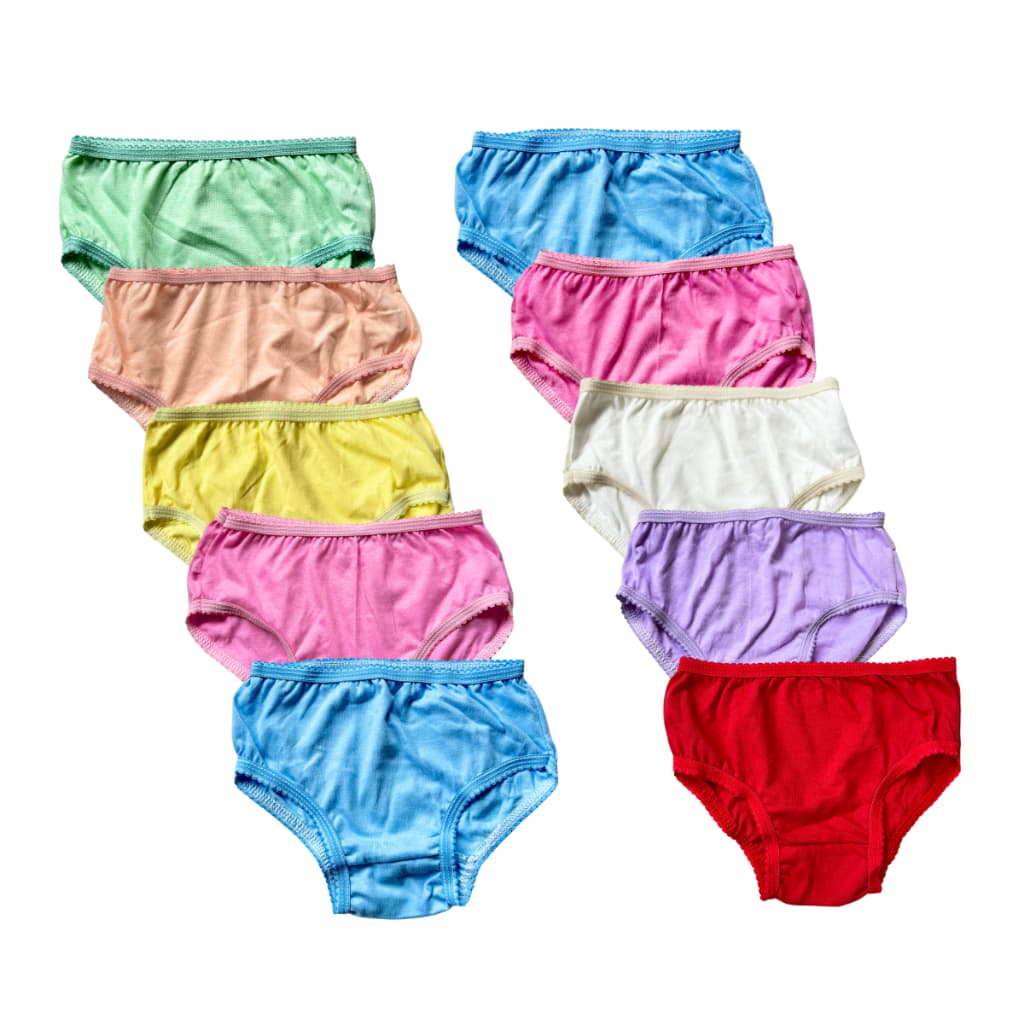 Kit 5-10 Calcinha infantil menina 100% algodão lisas sem estampas