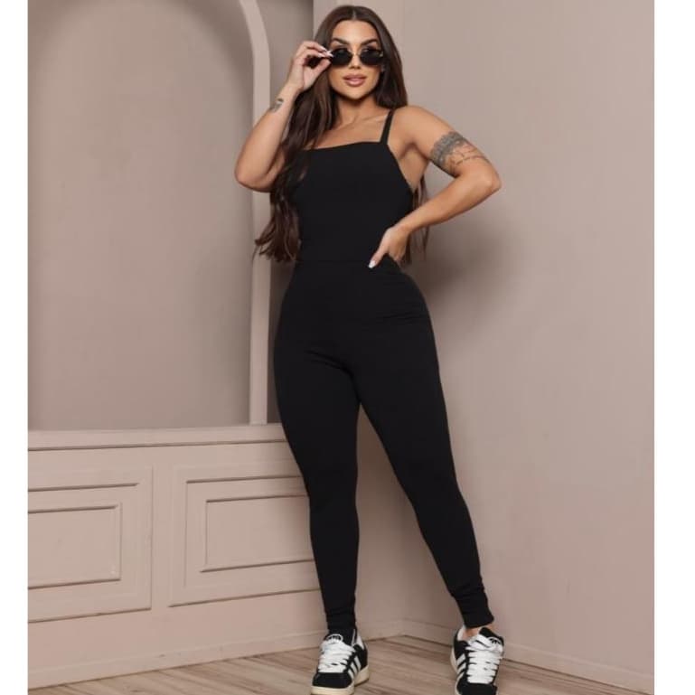 Macacão Longo Feminino De Alçinha Têndencia Moda Blogueira 2025