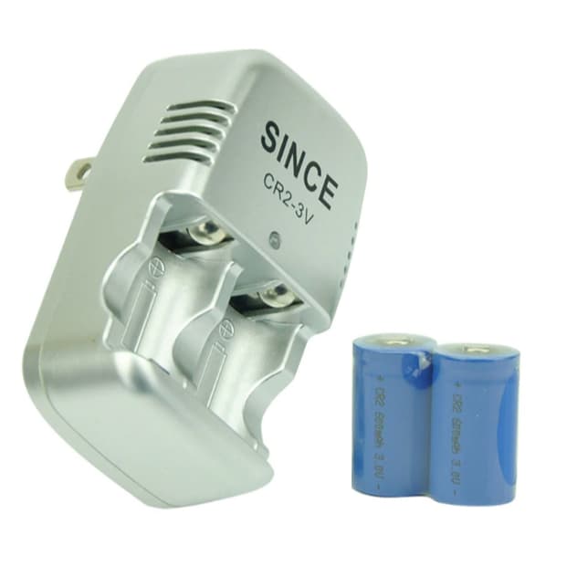 Bateria CR2 3v 800mAh 2 Pilhas + Carregador Duplo