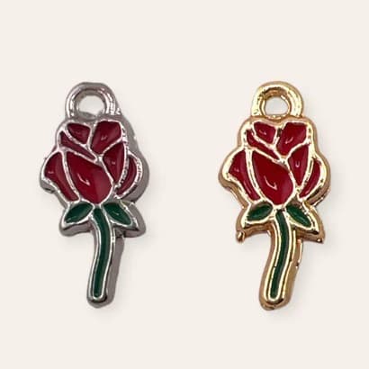 Pingente de Rosa Pequeno com Resina