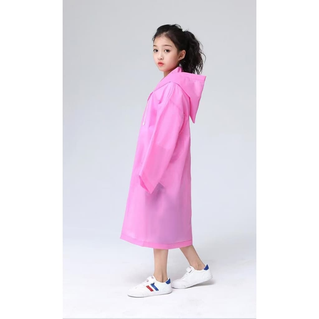 Capa Chuva Juvenil Adolescente Impermeável Unissex Capuz Confortável Protetora