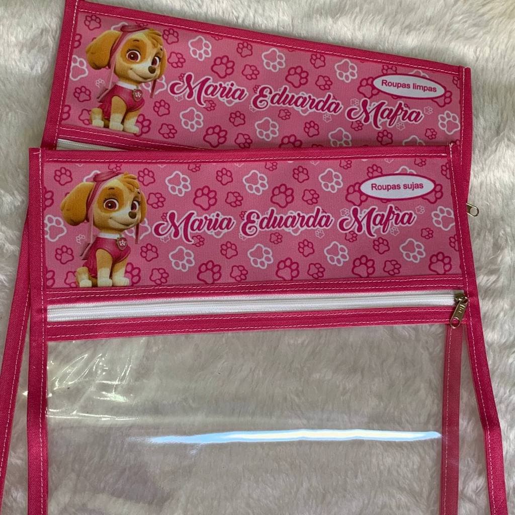 2 Saquinhos Personalizado Menina P/ Roupas Maternidade / Escola
