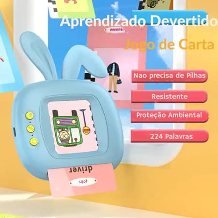 Brinquedo Card Infantil Cartão Fala Inglês Português Dino Apraxia Autismo Alfabetização