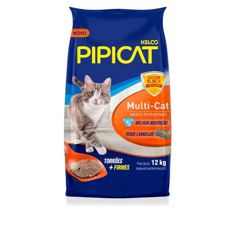 Areia  Higienica Pipicat Multicat 12kg