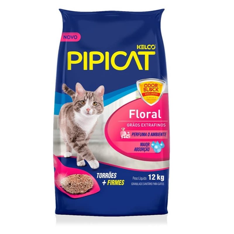 Areia Higiênica Pipicat Floral 12kg
