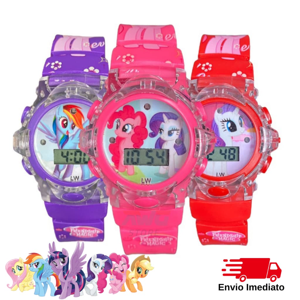 Relógio Infantil de Led Musical My Little Poney Menina Colorido Alta Tendencia Divertido