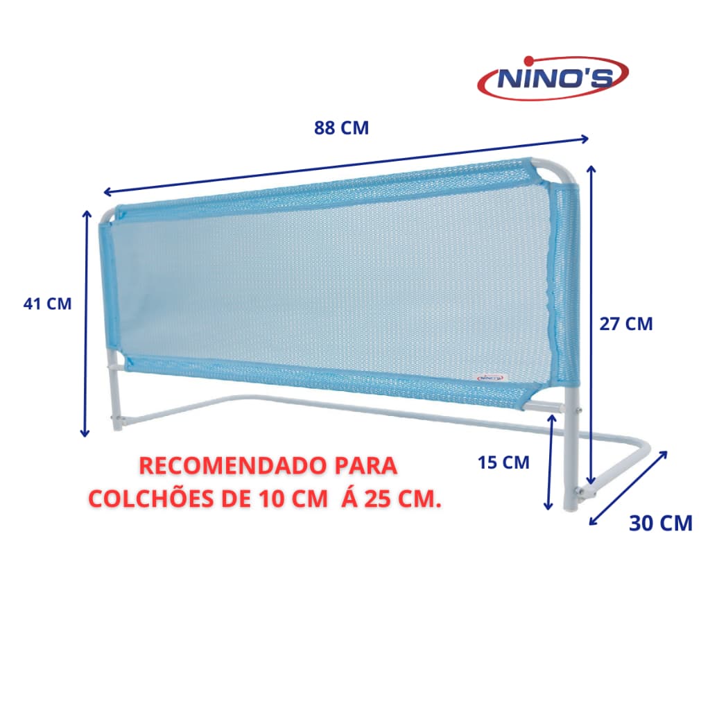 GRADE DE CAMA SIMPLES AZUL NINOS 88X41