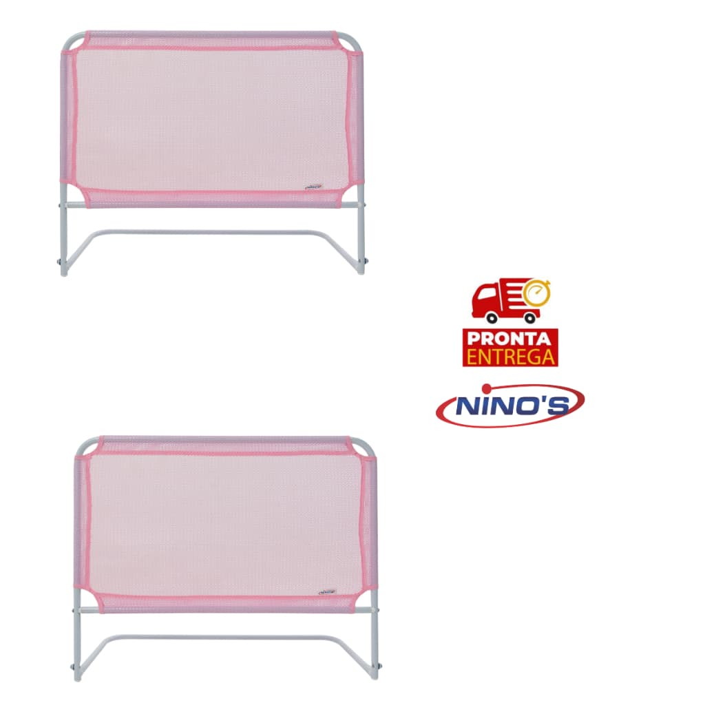 2 Mini Grades De Proteção Para Cama Box Rosa 67 Cm X 54 Cm Ninos