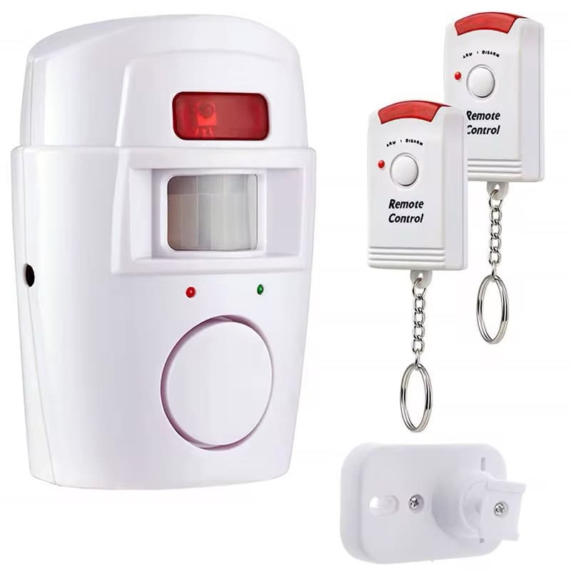 kit Alarme Sem Fio Residencial Sensor Sirene + 2 Controles+1Suporte De Fixacao