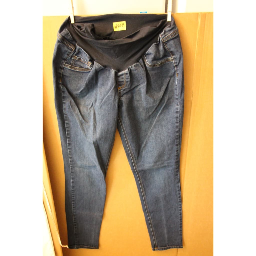 ROUPA #954 MULHER CALCA JEANS GRAVIDA JESSICA SIMPSON MATERNITY COM ELASTICO CINTURA TAMANHO L 102CM ALTURA