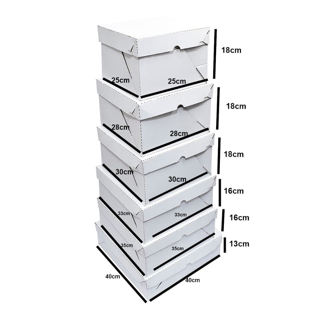 Kit 5 Caixas para Bolos e Torta Papelão Transporte Montável