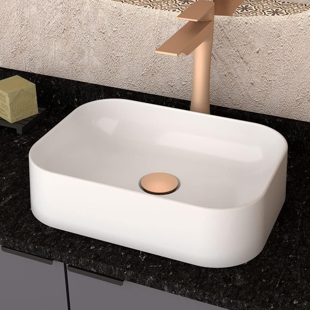 Cuba Retangular Media 40x30cm Sobrepor Lavabo Banheiro De Plástico