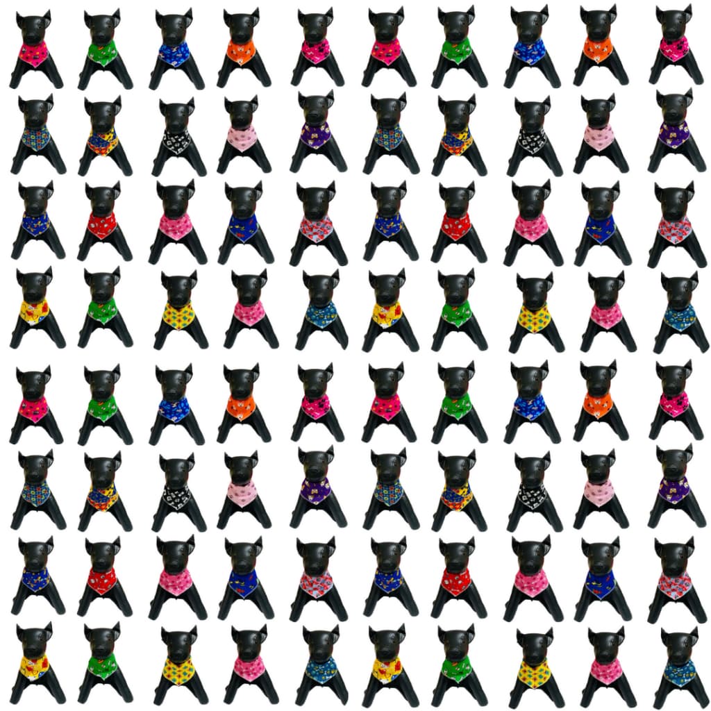 kit 100 bandanas para banho e tosa pet shop