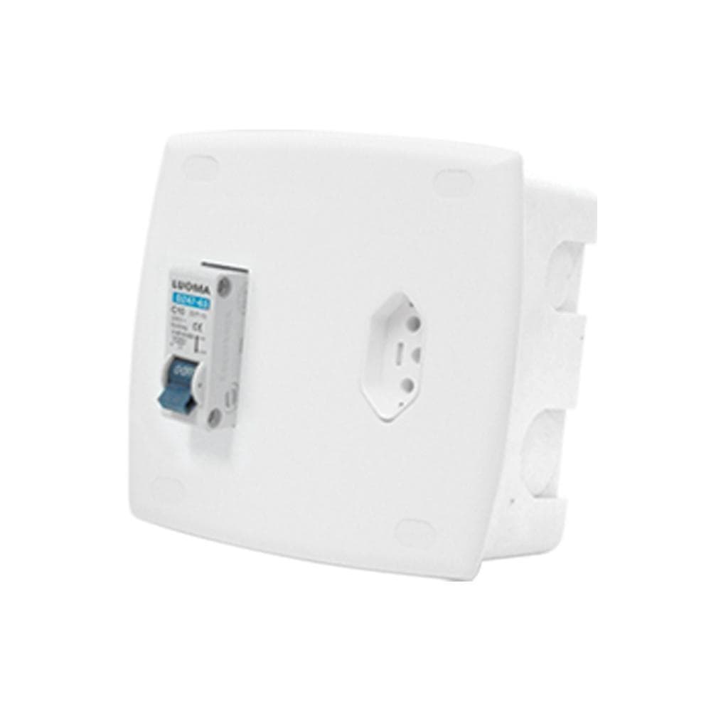 Caixa Embutir com Disjuntor 25A + Tomada 20A Ilumi