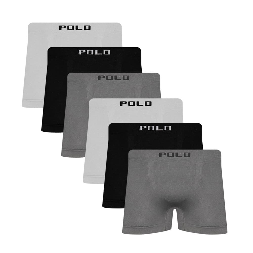Kit 6 Cuecas Boxer Polo Star Microfibra Sortida Masculina