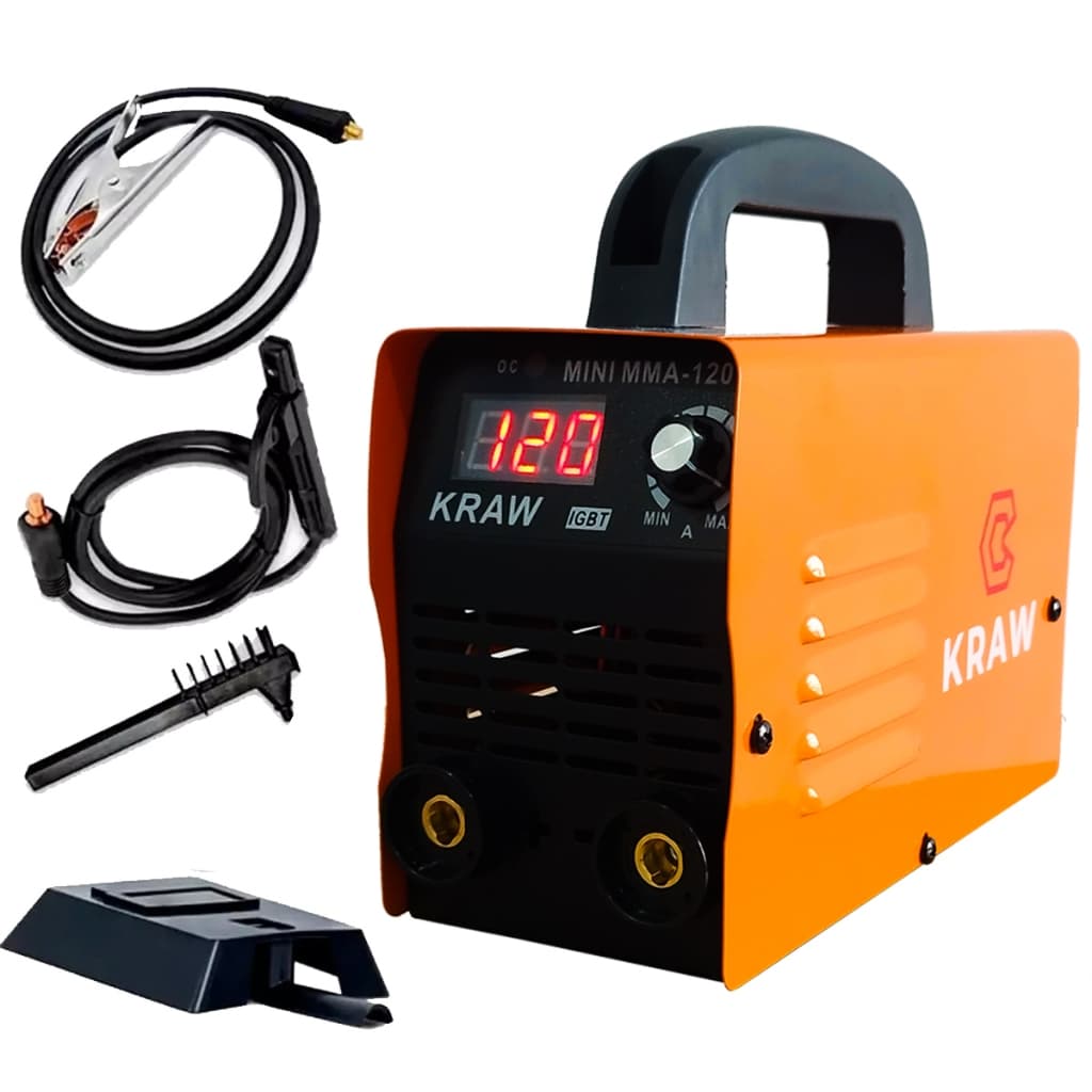 Maquina De Solda Inversora Portátil Mini Mma 220v - Usk  Painel Digital KRAW 120A