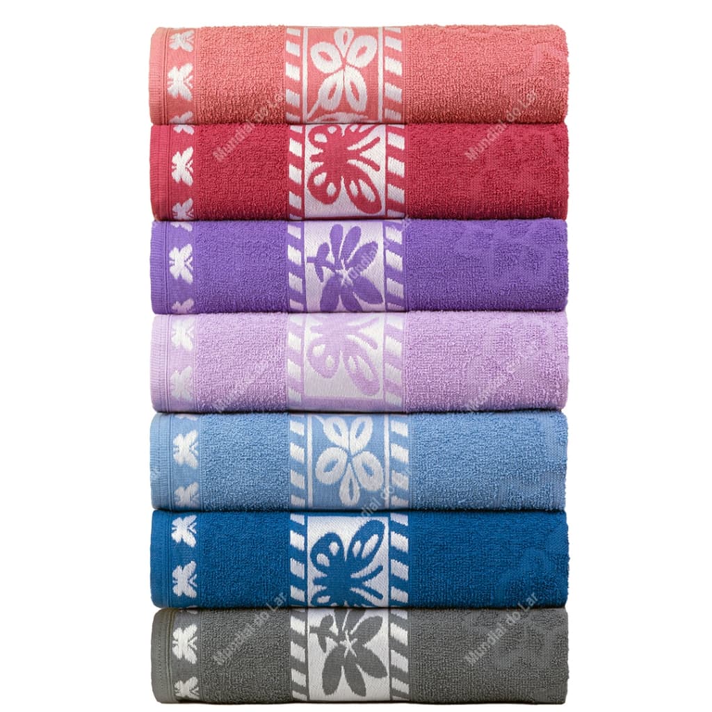 Kit 4pçs Toalhas de Banho 140x70cm 100% Algodão Premium Coleção Difiori