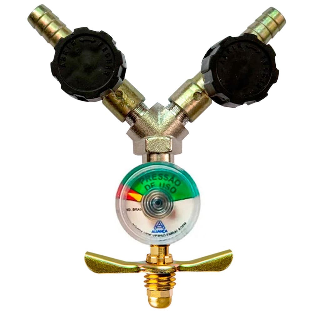 Registro De Gás para Alta Pressão P13 com 2 Saídas Duplo