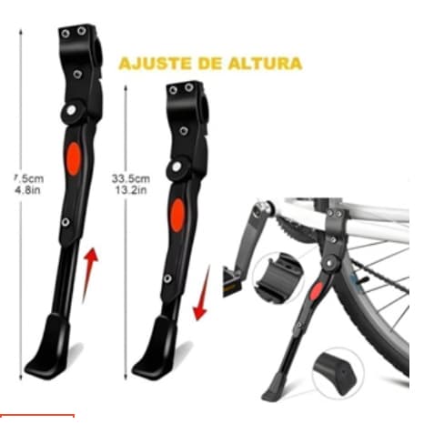 Descanso Lateral Pezinho Alumínio Para Bike Bicicleta Regulavel Emborrachado Com Apoio Aluminio Mtb