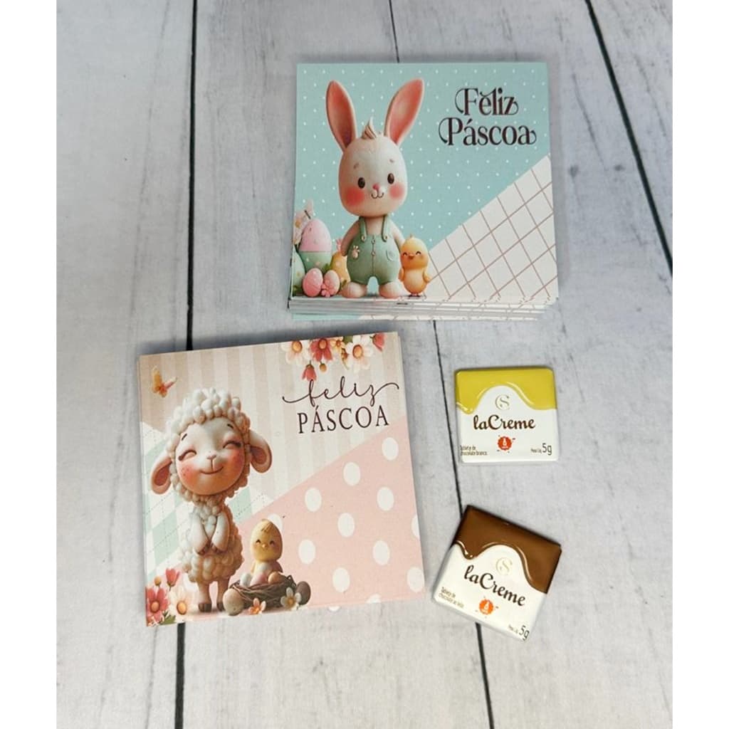 20 Cartão Cards Páscoa Coelhinho Cristã Mimo Páscoa p tablete 5g FAÇA VOCÊ MESMO