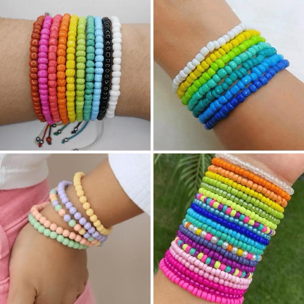 Maleta Kit Miçangas Infantil Para Pulseira Colares + Silicone