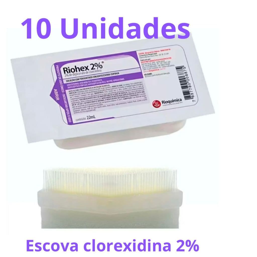 ESCOVA CLOREXIDINA 2% DEGERMANTE kit 10 Unidades