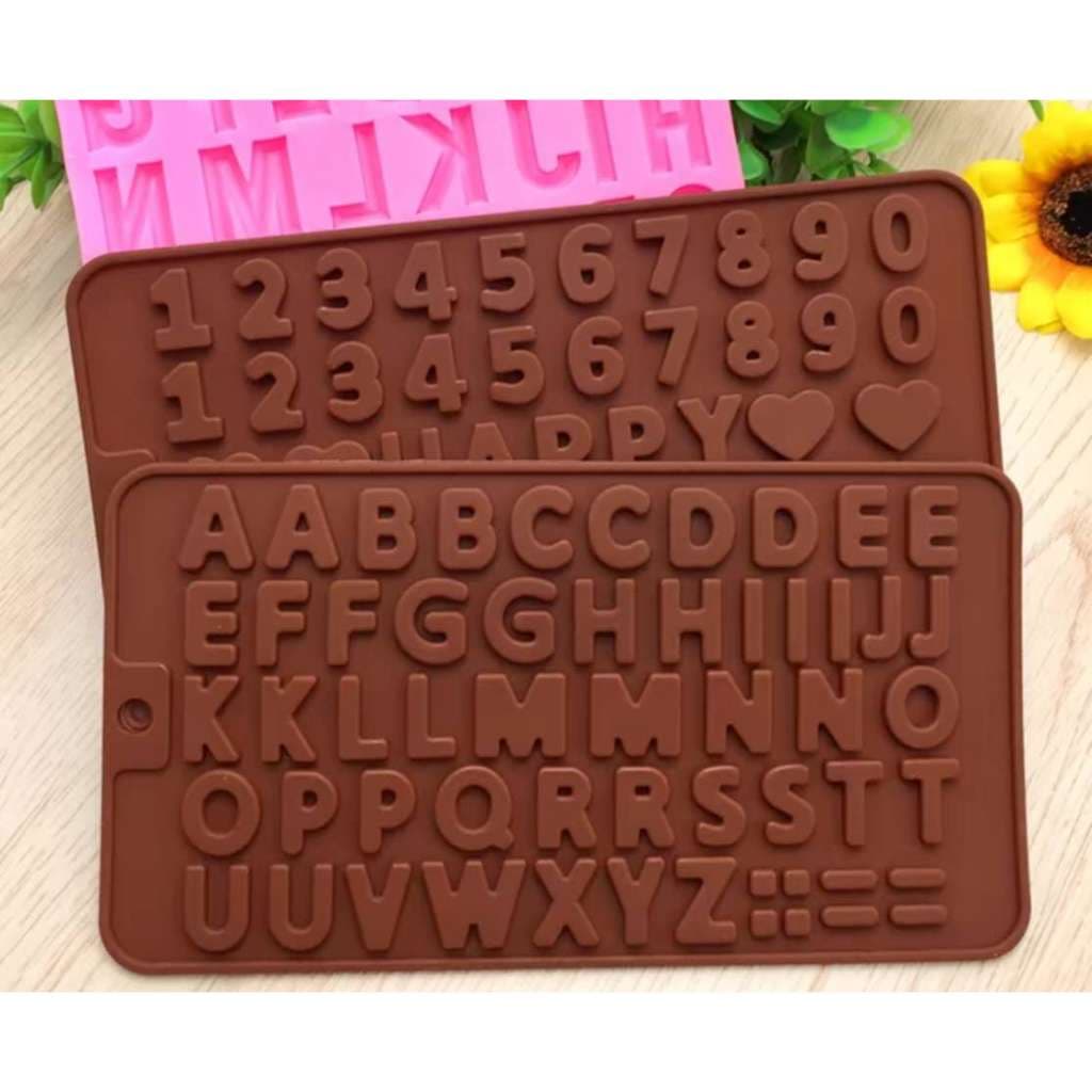 Molde de Silicone letras e numeros Forma de Silicone Para Chocolate  Doces e bolo pequeno