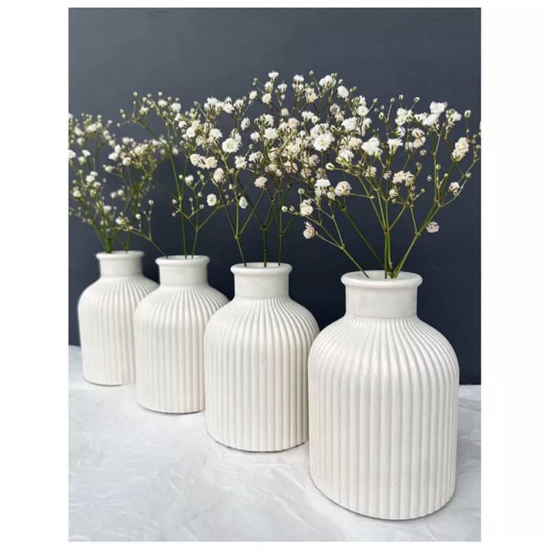 kit com 15 vasos 10x8 cm gesso de fundição centro de mesa