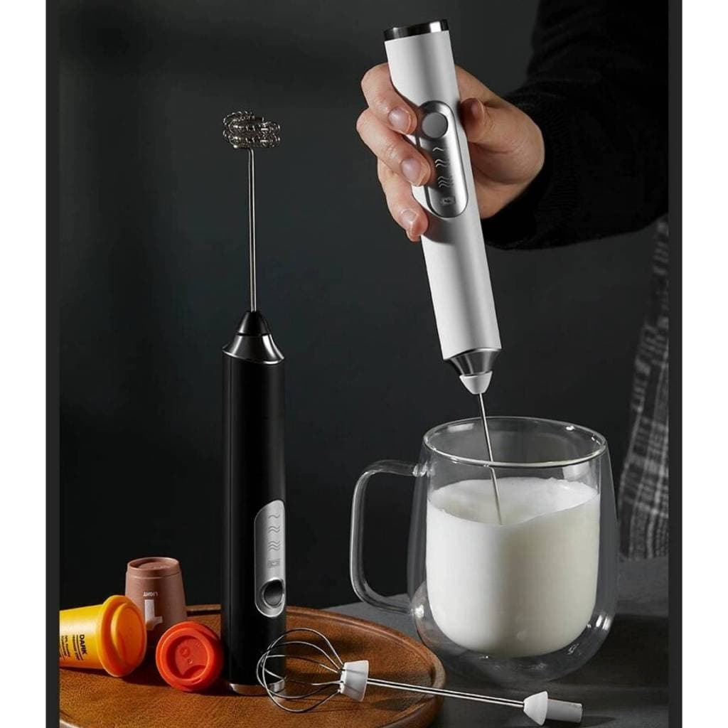 Batedor Elétrico Mixer 2 em 1 Misturador Portátil para Leite, Café e Claras de Ovos