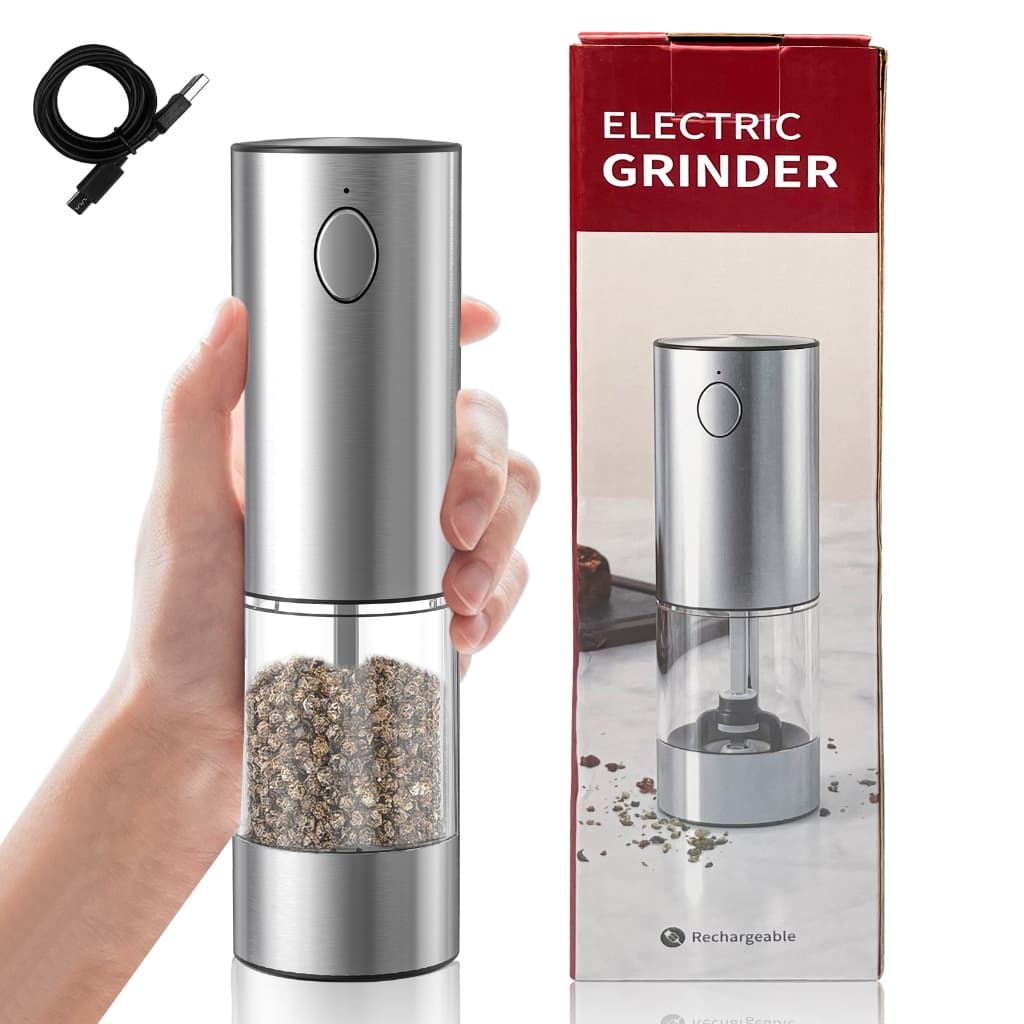 Moedor de Sal e Pimenta Multiuso Elétrico USB Recarregável