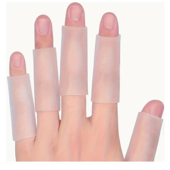 Kit 4 und de Protetor Dedo da Mão Protege Cortes Cozinha Jardinagem Calos Polegar Par Conforto Segurança Flexivel Gel